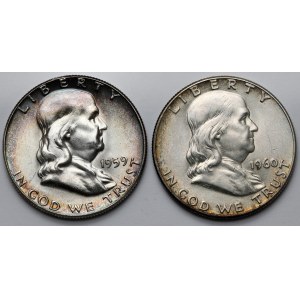 USA, 1/2 Dollar 1959 und 1960 - Satz (2 Stck.)