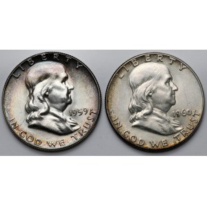 USA, 1/2 dolaru 1959 a 1960 - sada (2ks)