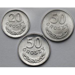 20-50 haléřů 1957-1985 - sada (3ks)