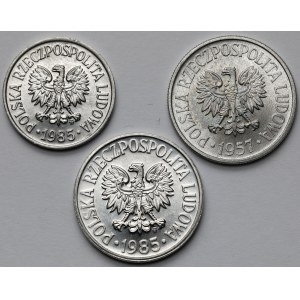 20-50 groszy 1957-1985 - zestaw (3szt)