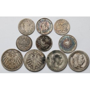 Evropa, stříbro a mince (10 ks)