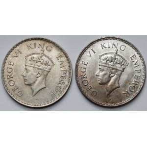 Britská India, George VI, rupia 1940-1941 - sada (2ks)