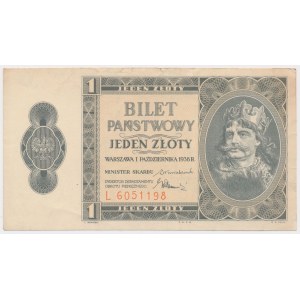 1 Zloty 1938 Chrobry - L - Serie mit einem Buchstaben