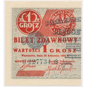 1 grosz 1924 - CT❉ - lewa połowa