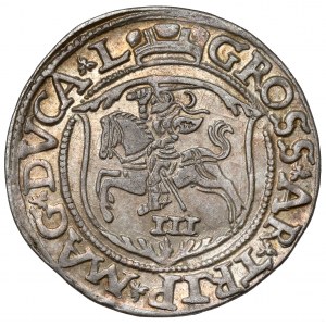 Žigmund II August, Trojak Vilnius 1563 - pruhovaný - krásny