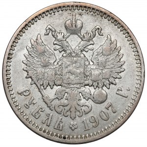 Russland, Nikolaus II., Rubel 1907 EB, St. Petersburg