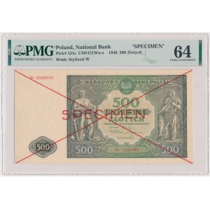 500 zlotých 1946 - SPECIMEN - Dz