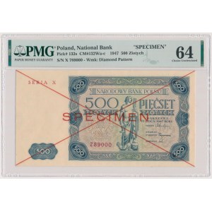 500 Zloty 1947 - SPECIMEN - X 789000