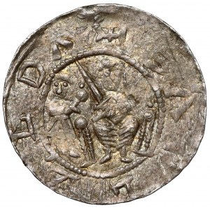 Ladislaus II. der Verbannte, Denar - Kampf mit dem Löwen