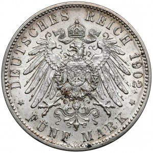 Württemberg, 5 Mark 1902-F