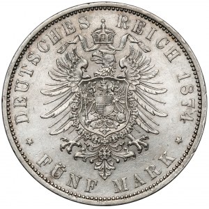 Prussia, 5 mark 1874-A