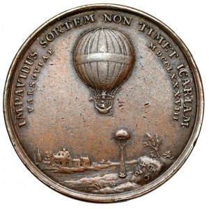 Medaille, Erste Ballonfahrt über der Republik Polen - Blanchard Jean-Pierre (1789)