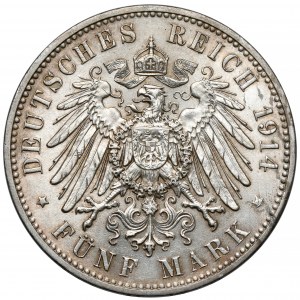 Saxony, 5 mark 1914-E