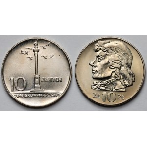 10 zlatých 1966 Malý sloup a 1970 Kosciuszko (2ks)