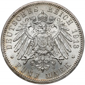 Hamburg, 5 mark 1913-J