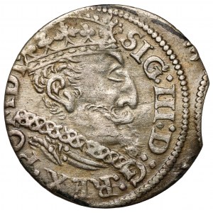 Zygmunt III Waza, Trojak Ryga 1619 - DUŻA głowa - RZADKI