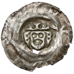 Germany (?), Bracteate - crowned head facing - legend