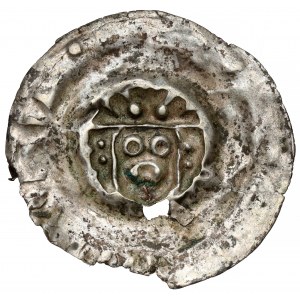 Germany (?), Bracteate - crowned head facing - legend