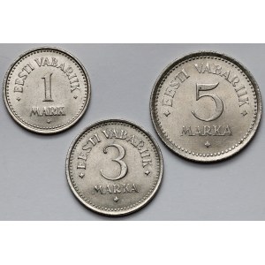 Estonia, 1-5 marka 1922 - lot (3pcs)