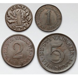 Estonia, 1-5 senti 1929-1939 - lot (4pcs)