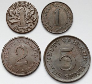 Estonia, 1-5 senti 1929-1939 - lot (4pcs)