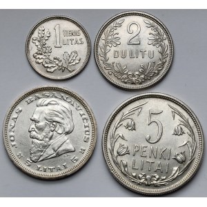 Lithuania, 1-5 litai 1925-1936 - lot (4pcs)