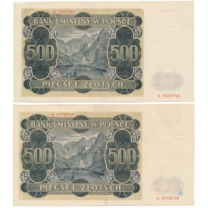 500 Gold 1940 - A und B - Satz (2 Stck.)