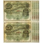 USA, Louisiana, 5 dolarů 1879 - nebroušené 2 kusy