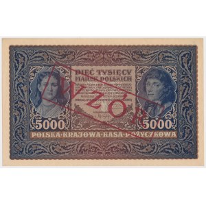 5.000 mkp 1920 - WZÓR - II Serja A 000,000 - RZADKOŚĆ - numeracja zerowa