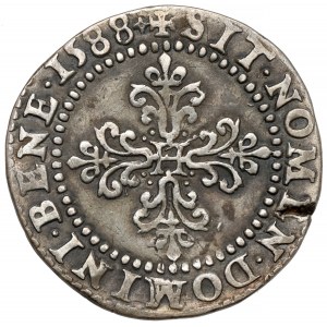 Heinrich von Valois, 1/2 Franc 1588-G, Poitiers
