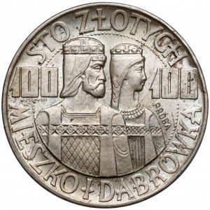 Ukázka SILVER 100 zlatých 1966 Mieszko a Dąbrówka - půlčísla