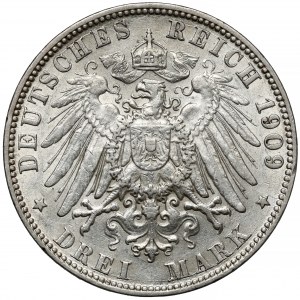 Hamburg, 3 mark 1909-J