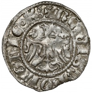Kasimir III. der Große, halber Pfennig (Quarto) Krakau - Typ VI - ohne Ornamente