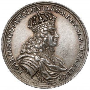 August II. der Starke, genealogische Medaille 1699 - August II. und Widukind