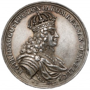 August II Silný, genealogická medaile 1699 - August II a Widukind