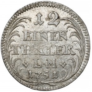 Brunswick-Wolfenbüttel, Karl I, 1/12 thaler 1751