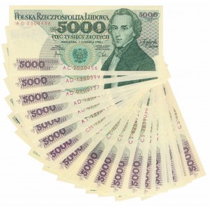 5.000 Zloty 1982-1988 - Serie MIX (19 Stück)