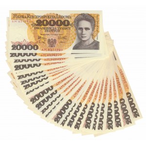 20.000 złotych 1989 - AM i AN - zestaw (30szt)