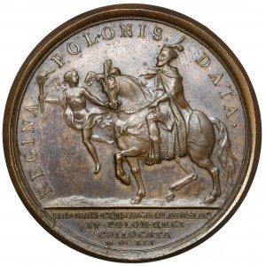 Ladislaus IV Vasa, Medaille 1645 - Ankunft von Louise Maria Gonzaga - späterer Druck