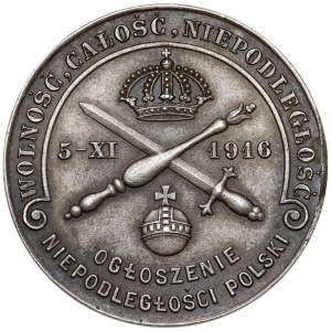 Medaille, Proklamation der polnischen Unabhängigkeit 1916