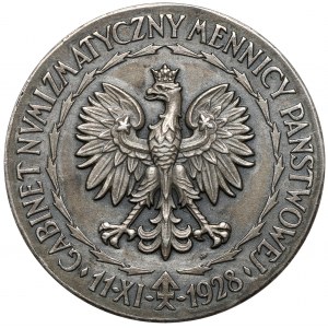 Strieborná medaila Otvorenie kabinetu Štátnej mincovne 1928