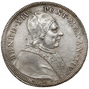 Vatican, Benedict XIV, 1/2 scudo 1754