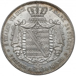 Saxony, Friedrich August II, 2 thaler 1850-F