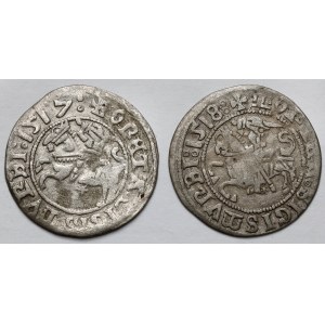 Sigismund I. der Alte, Vilnius 1517 und 1518 Halbpence - RARE (2 Stück)