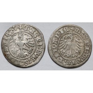 Sigismund I. der Alte, Vilnius 1517 und 1518 Halbpence - RARE (2 Stück)