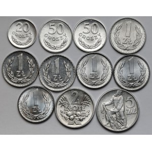 20-50 groszy i 1-5 złotych 1973-1985 - zestaw (11szt)