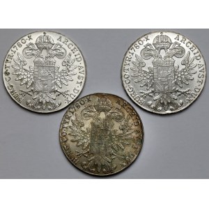 Austria, Maria Theresa, Thaler 1780 - Restrike - lot (3pcs)