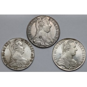 Austria, Maria Theresa, Thaler 1780 - Restrike - lot (3pcs)