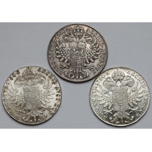 Austria, Maria Theresa, Thaler 1780 - Restrike - lot (3pcs)