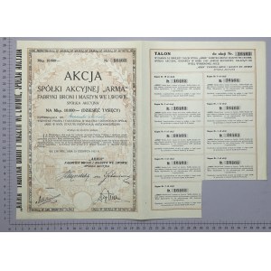 ARMA Fabryki Broni i Maszyn we Lwowie, 10.000 mkp 1923 - imienna